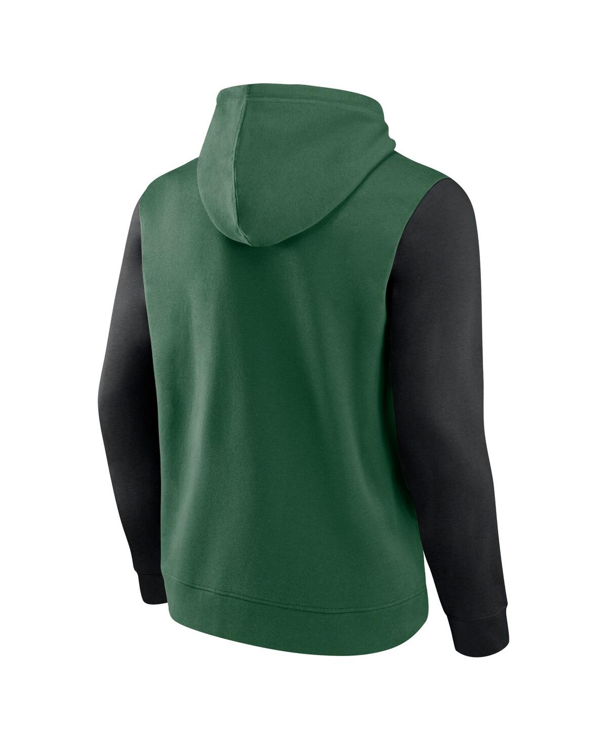 Fanatics Men's Green/black New York Jets Outline Pullover Hoodie In Green,black