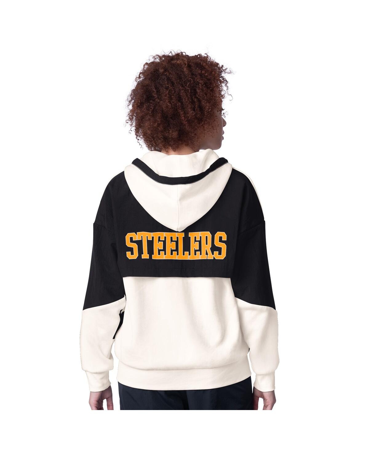Shop Starter Women's White Pittsburgh Steelers Scrimmage Full-zip Hoodie In White,black