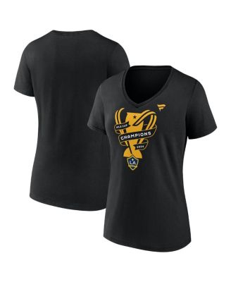 Fanatics - Women's Black LA Galaxy 2024 MLS Cup Champions Locker Room V-Neck T-Shirt
