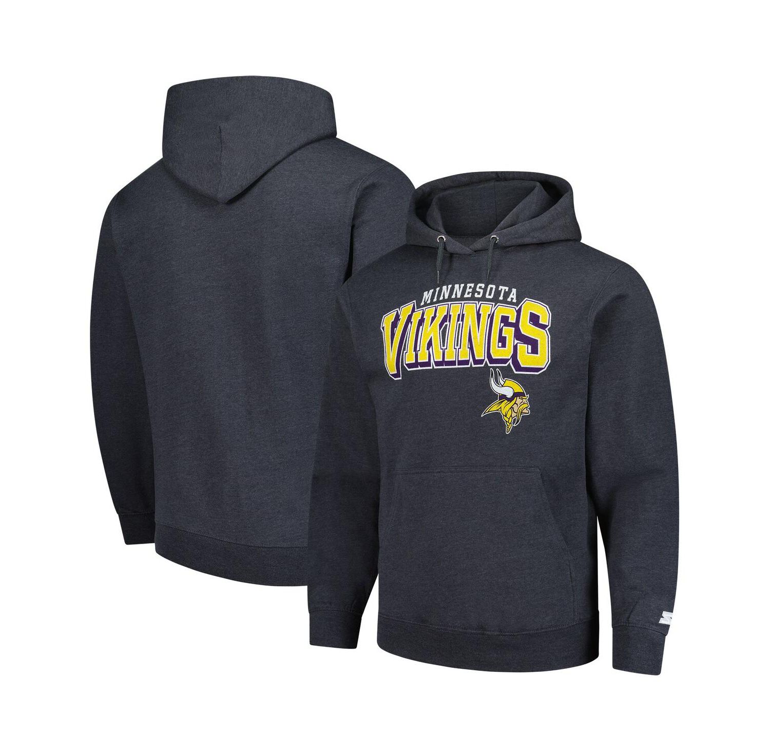 Men's Charcoal Minnesota Vikings Vintage Pullover Hoodie