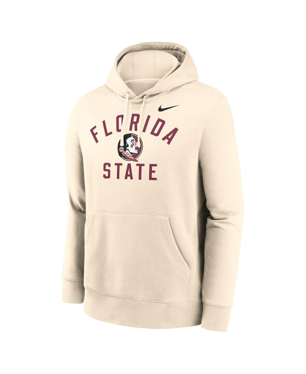 Nike Men's Cream Florida State Seminoles Arch Logo Pullover Hoodie In Cream