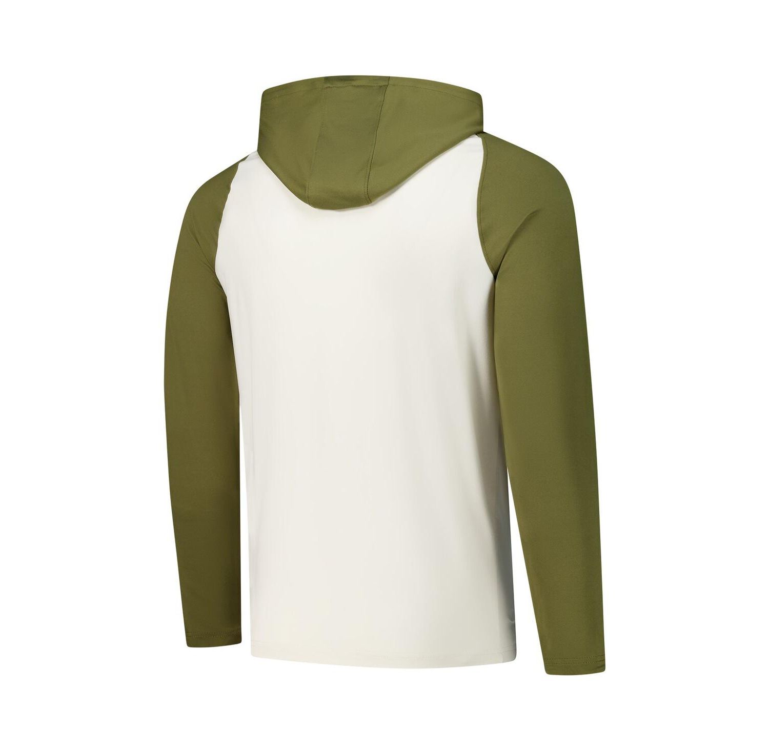 Men's Cream/Olive Chicago Blackhawks Intrepid Sand Raglan Long Sleeve Hoodie T-Shirt