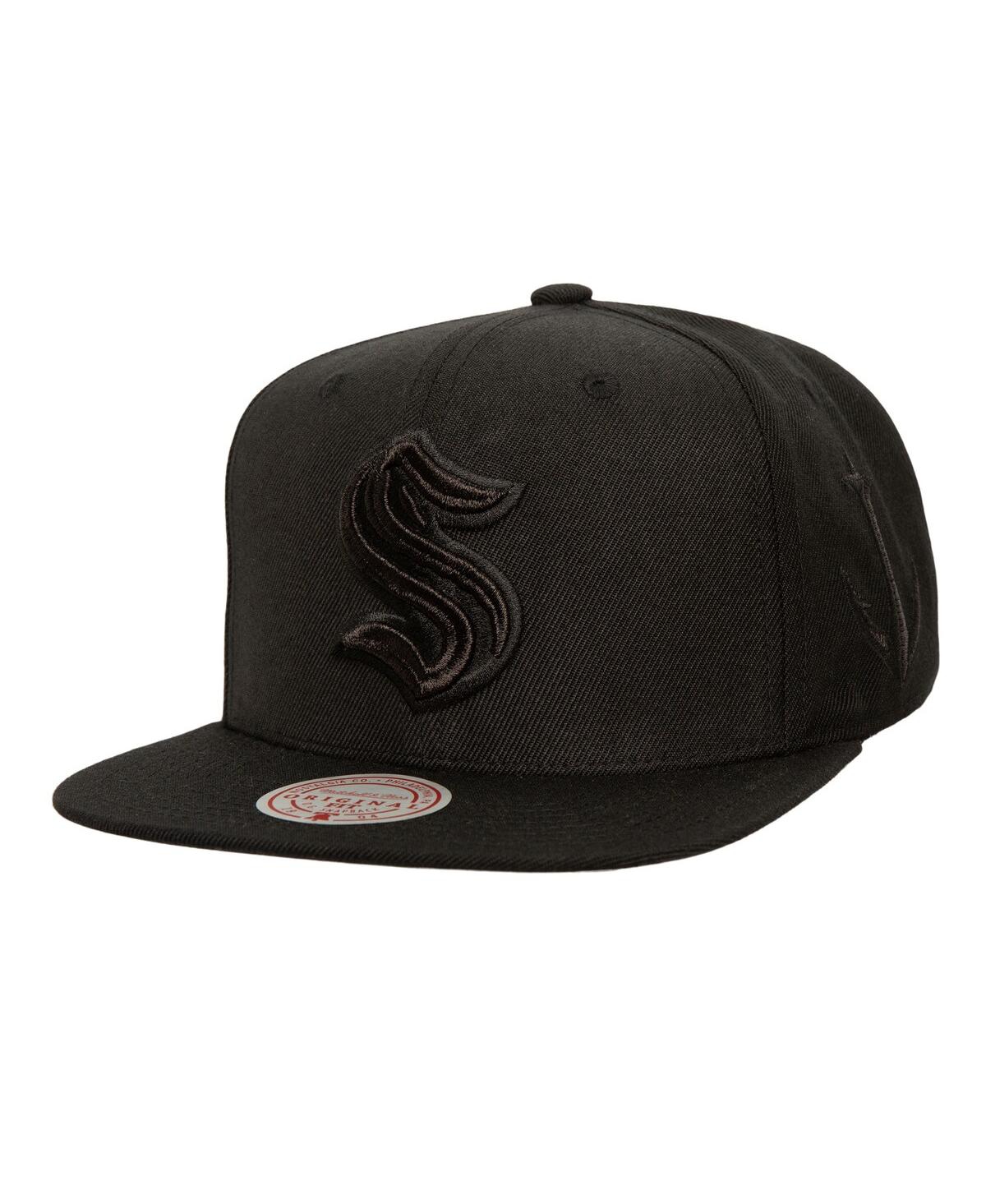 Men's Black Seattle Kraken Soul Strike Cultivated Pearl Tonal Snapback Hat - Black