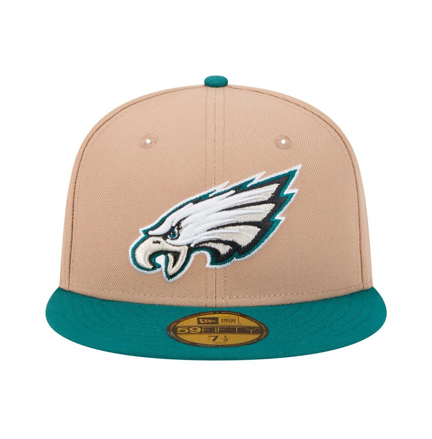 Мужская кепка New Era Tan Philadelphia Eagles Logo Main 59FIFTY Fitted Hat — фото 3