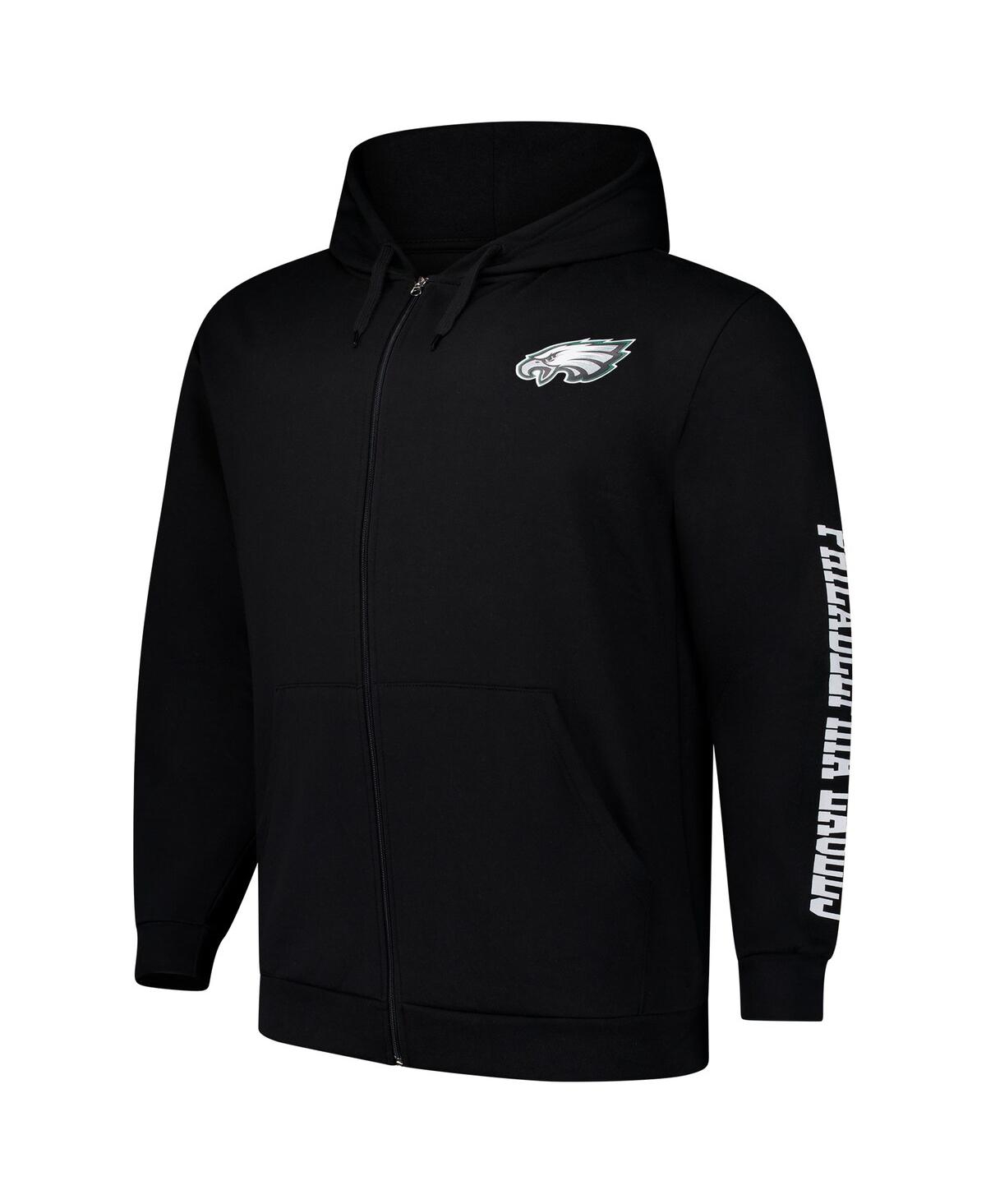 Fanatics Men's Black Philadelphia Eagles Big Tall Full-zip Hoodie In Black