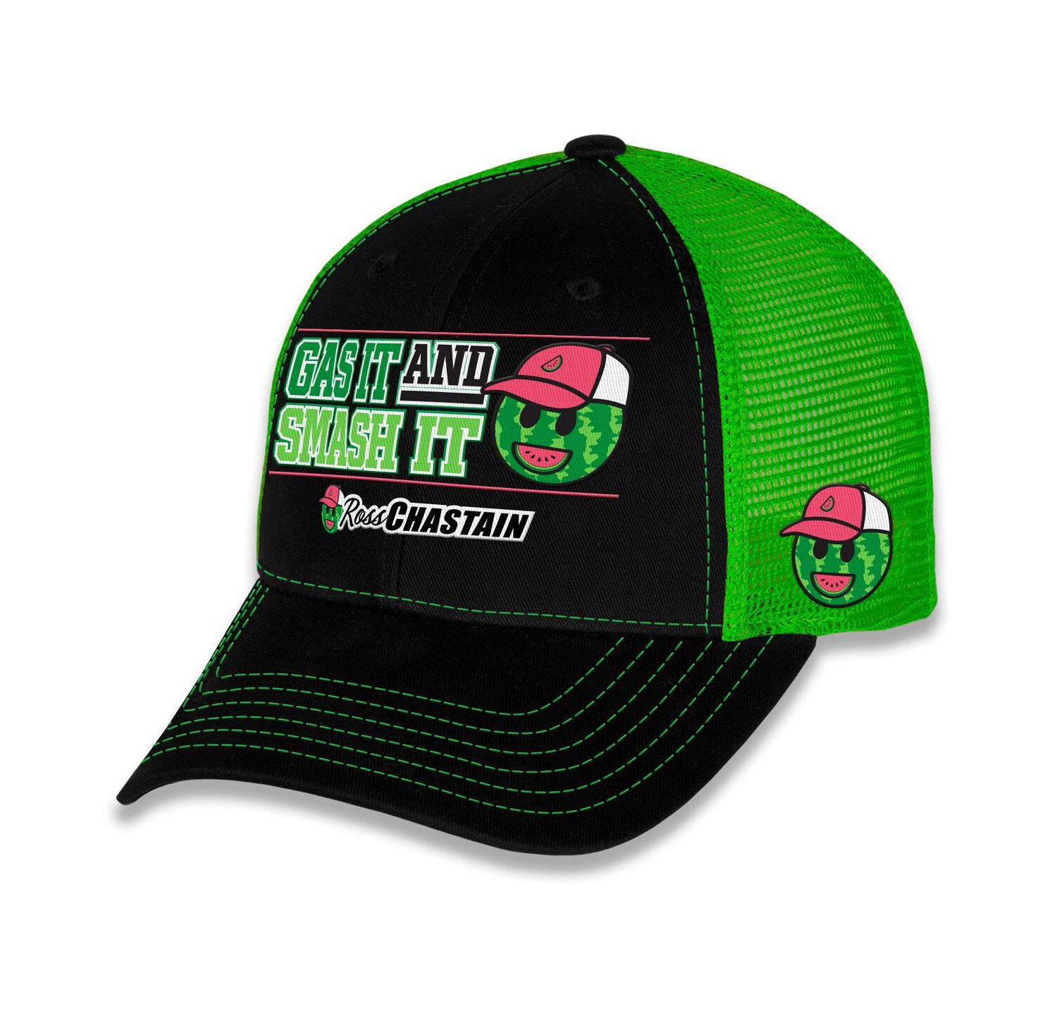 Men's Black/Green Ross Chastain Gas It Smash It Adjustable Hat