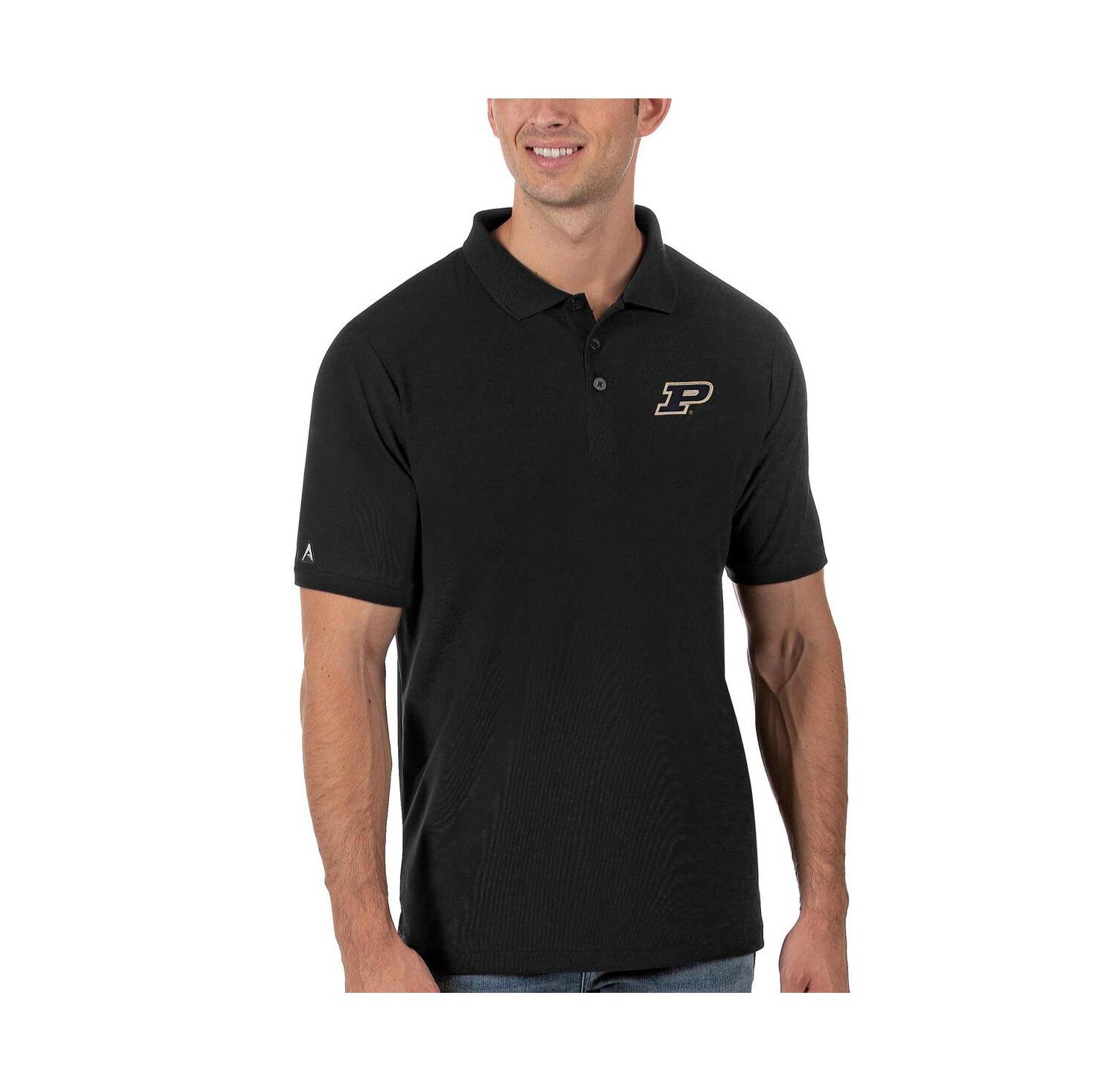 Men's Black Purdue Boilermakers Legacy Pique Polo
