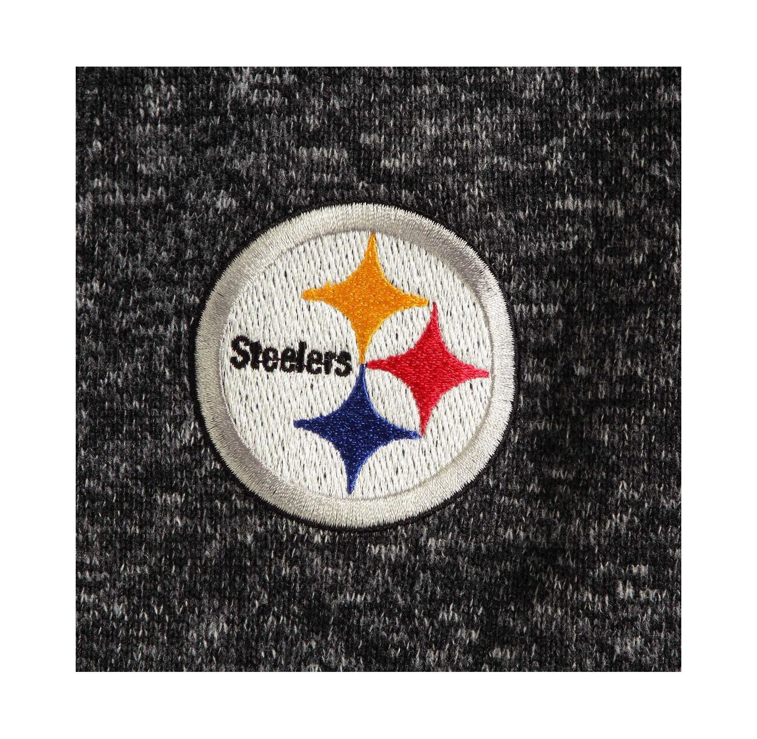 Men's Heather Black Pittsburgh Steelers Fortune Quarter-Zip Pullover Jacket