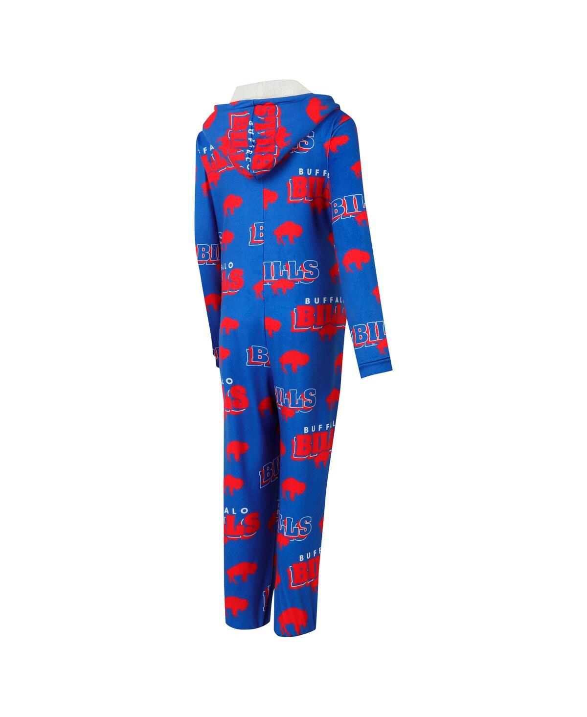 Concepts Sport Royal Buffalo Bills Throwback Roadway Allover Print Microfleece Full-zip Union Suit In Royal