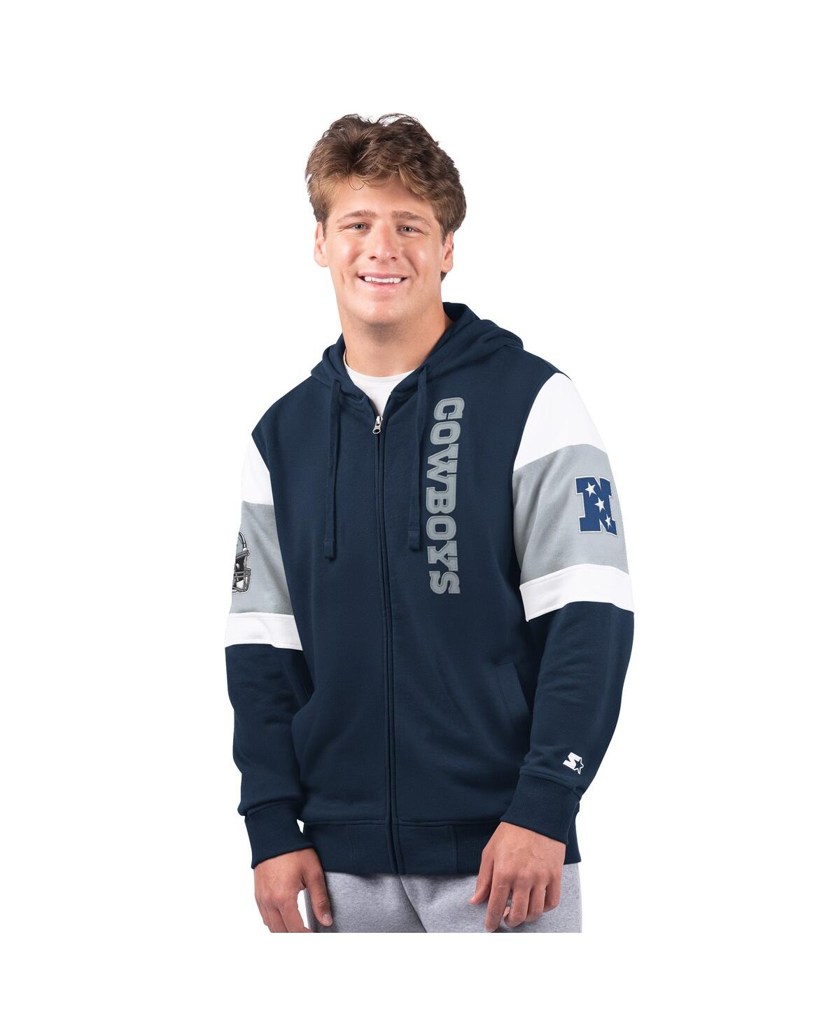 Shop G-iii Sports By Carl Banks Men's Navy Dallas Cowboys Extreme Full-zip Hoodie
