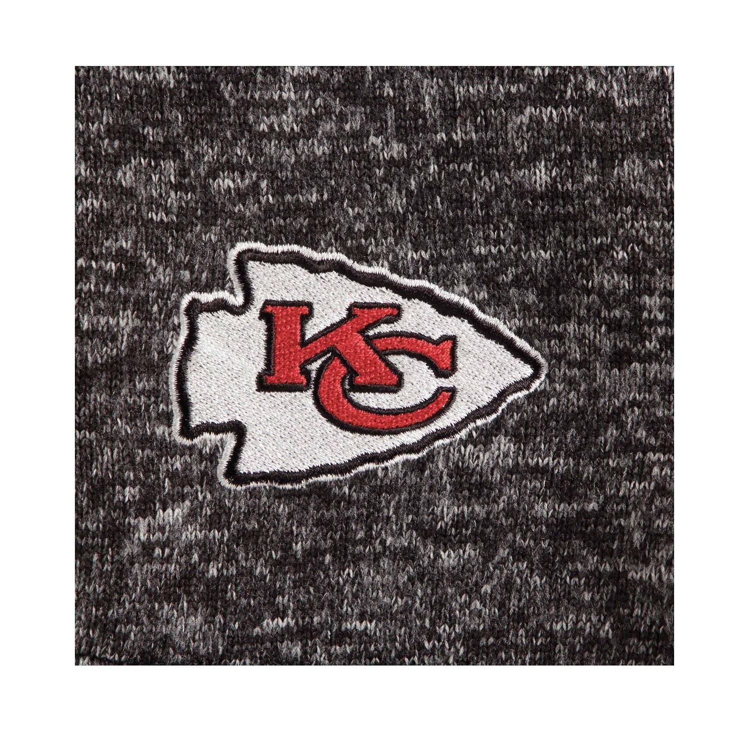 Men's Heather Black Kansas City Chiefs Fortune Quarter-Zip Pullover Jacket