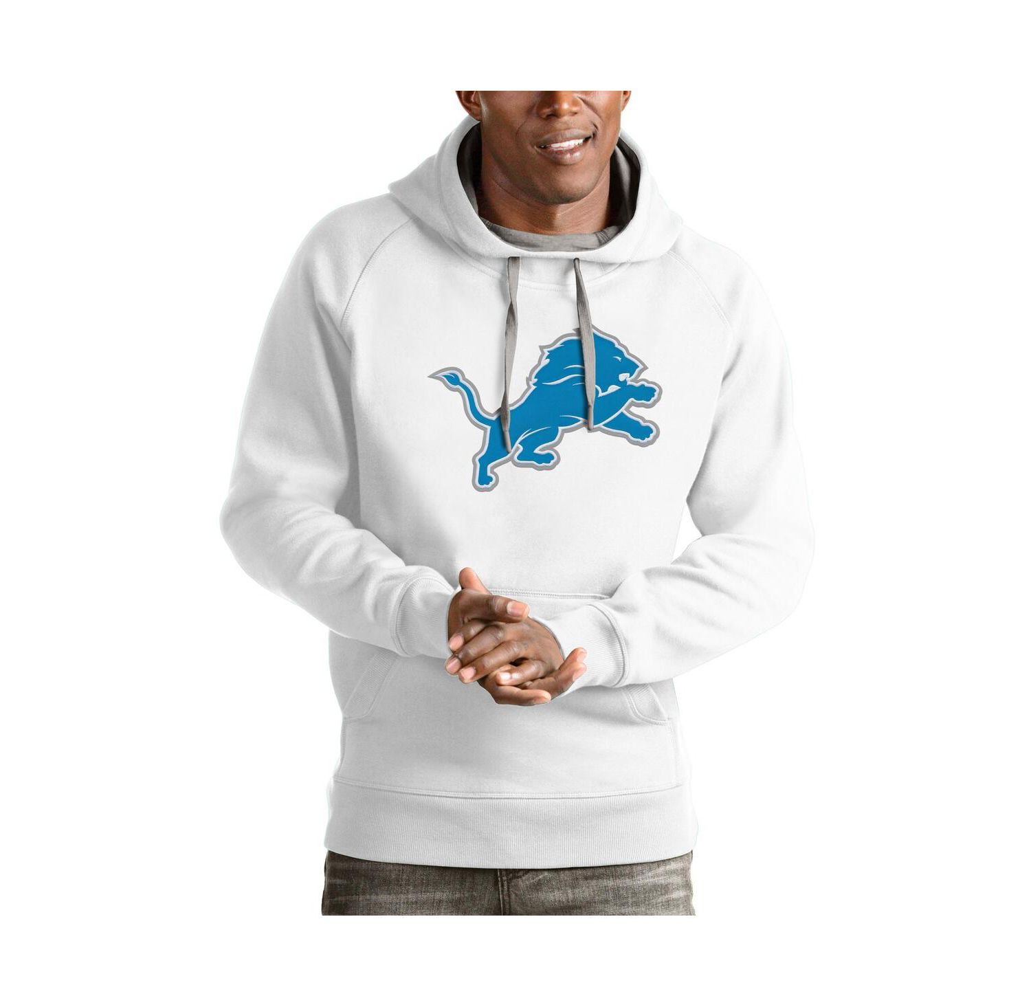 Men's White Detroit Lions Victory Pullover Hoodie