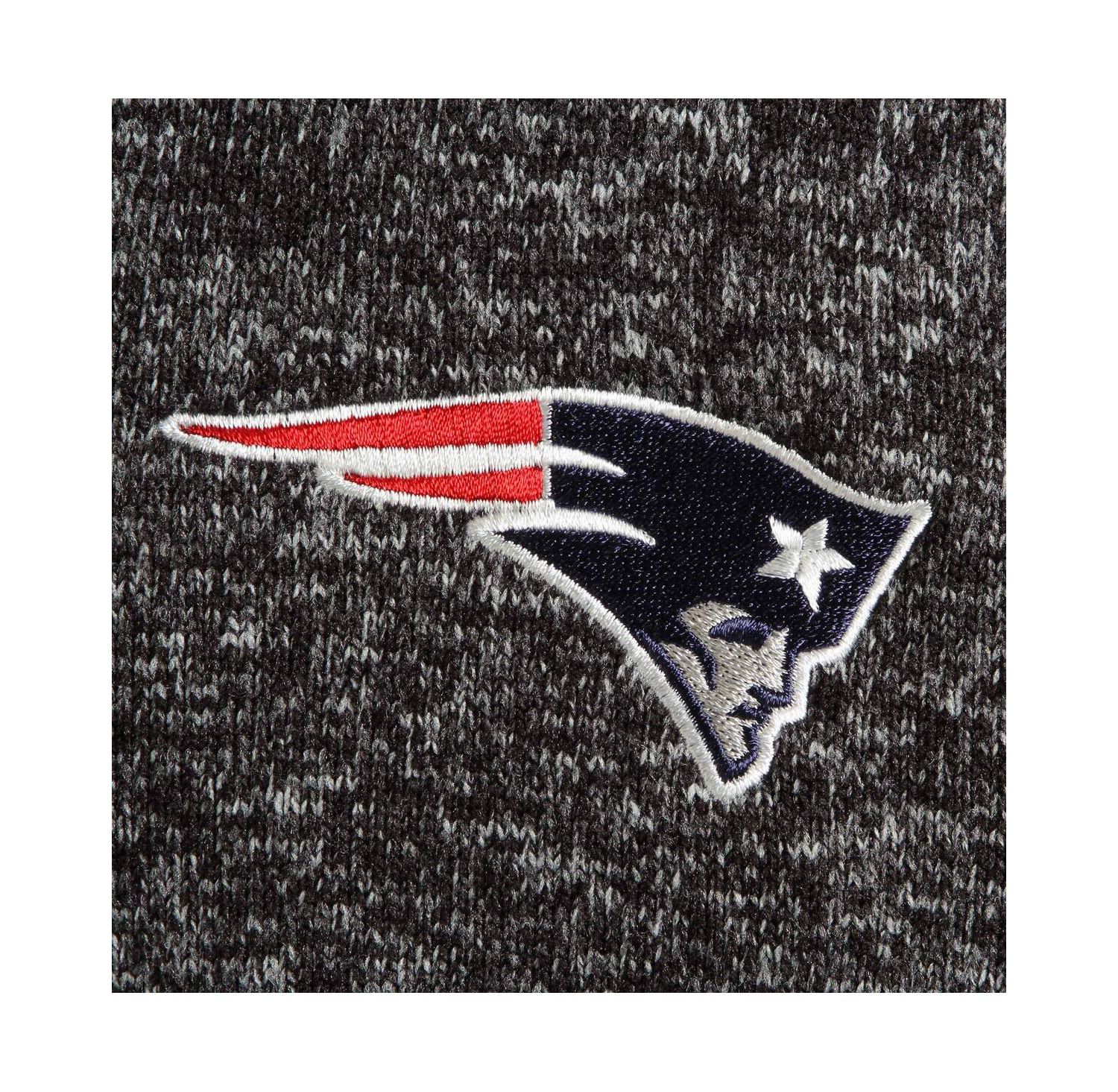 Men's Heather Black New England Patriots Fortune Quarter-Zip Pullover Jacket