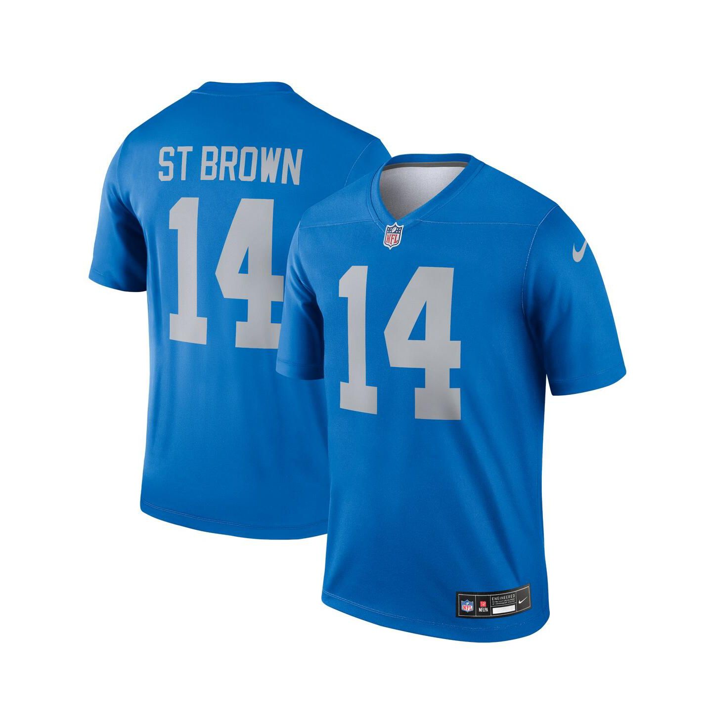 Мужской топ Nike Amon-Ra St. Brown Blue Detroit Lions Alternate Legend Player Performance — фото 1