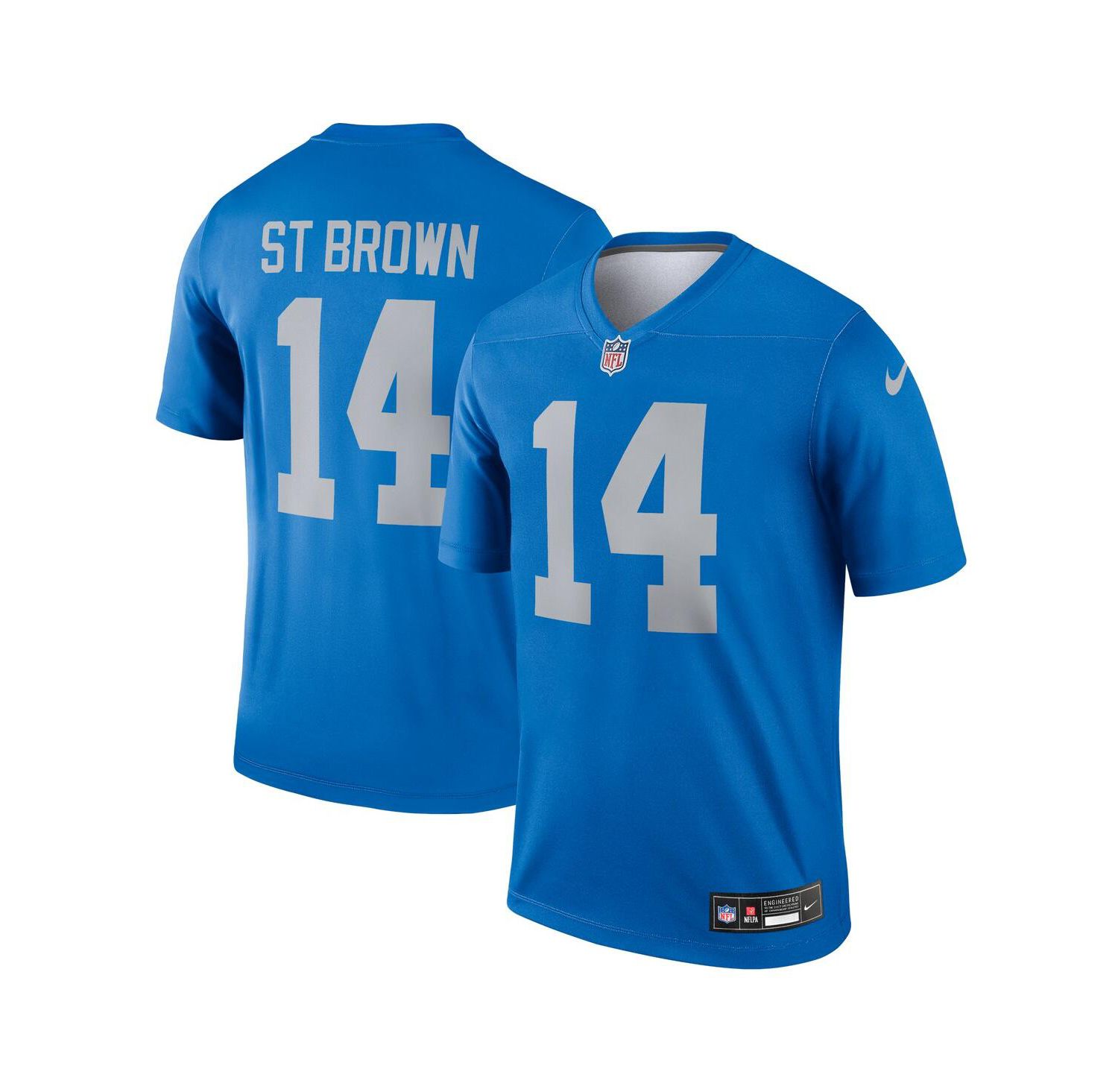 Men's Amon-Ra St. Brown Blue Detroit Lions Alternate Legend Player Performance Top