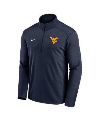 Men's Navy West Virginia Mountaineers Primetime Pacer Performance Half-Zip Top