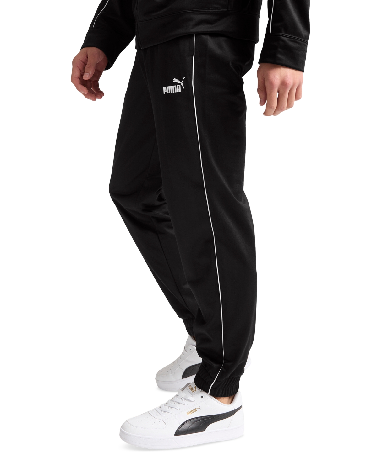 Puma Men's Piped Tricot Joggers In Black