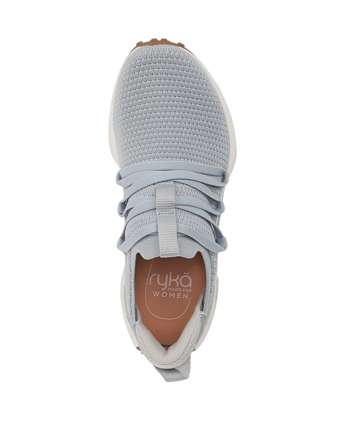 Ryka Women's Jumpstart-lace Slip On Sneakers In Pearl Blue Knit Fabric