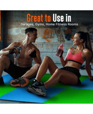 6-Piece Puzzle Exercise Mat, EVA Foam Tiles, Blue/Green