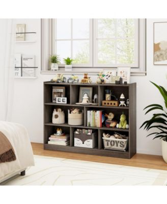 3-Tier Open Bookcase 8-Cube Floor Standing Storage Shelves Display Cabinet