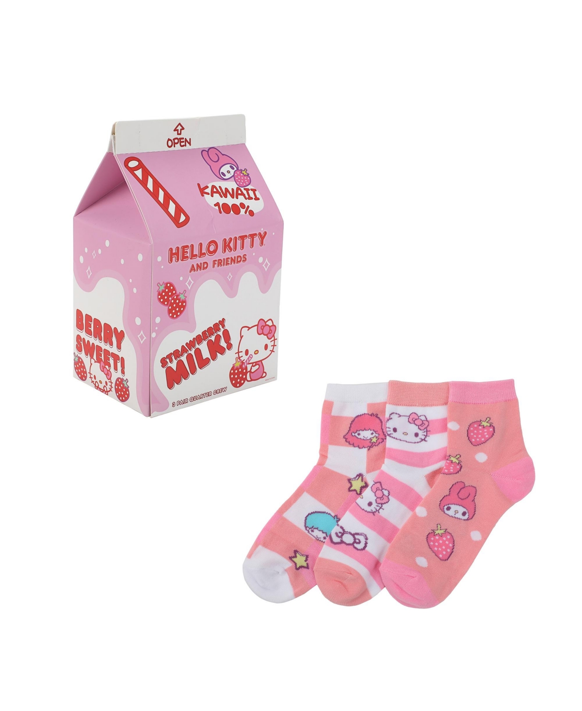 Women's Friends Character Print 3-Pair Casual Quarter Crew Socks - Hkc character print