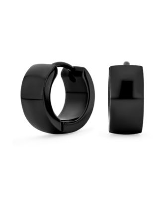 Simple Basic Polished Round Huggie Hoop Kpop Earrings Stainless Steel