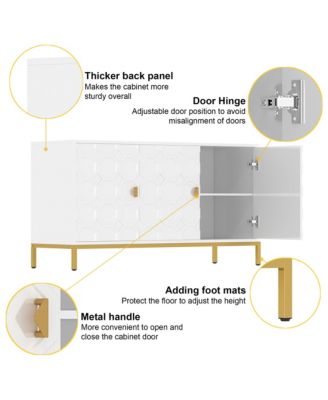 Freestanding Storage Cabinet 3-Door Accent Cabinet