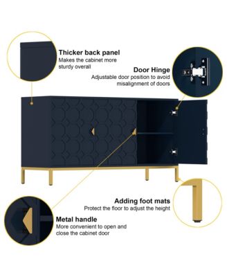Freestanding Storage Cabinet 3-Door Accent Cabinet