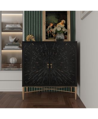 Vintage Wood Storage 2 Door Accent Cabinet