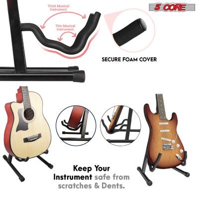 Guitar Stand 2PC A Frame w Soft Foam Arm Non Slip Rubber for Acoustic Electric Bass