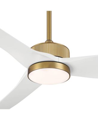 60" Montage Modern Indoor Outdoor Ceiling Fan 3 Blade LED Light Remote Control Soft Brass Finish Bedroom Damp Rated