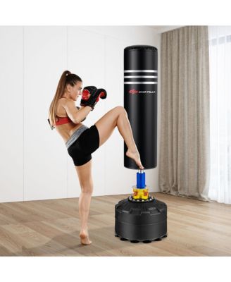 220Lbs Freestanding Punching Boxing Bag w/12 Suction Cup Base Shock Absorber