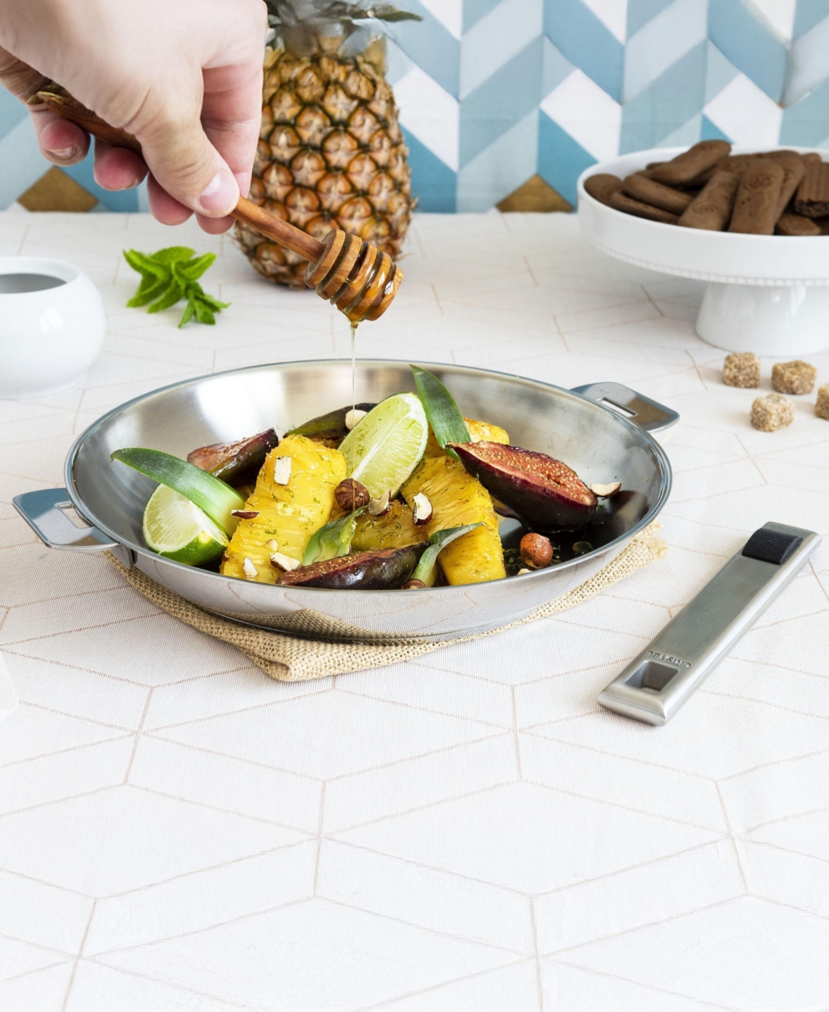 Cristel Stainless Steel 12" Strate Frying Pan In Silver