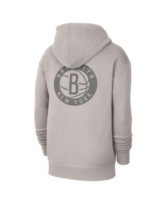 Men's Heather Gray Brooklyn Nets Courtside Statement Edition Pullover Hoodie