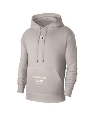 Men's Heather Gray Brooklyn Nets Courtside Statement Edition Pullover Hoodie