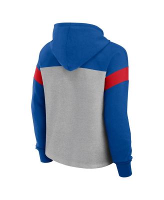 Women's Heather Gray/Royal Buffalo Bills Bold Play Call Pullover Hoodie