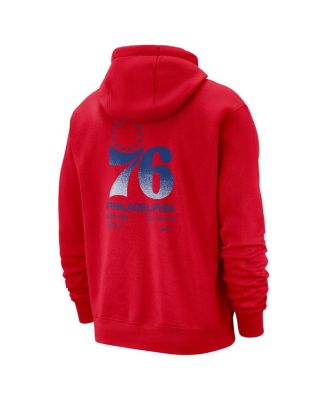 Men's Red Philadelphia 76ers Courtside Club Pullover Hoodie
