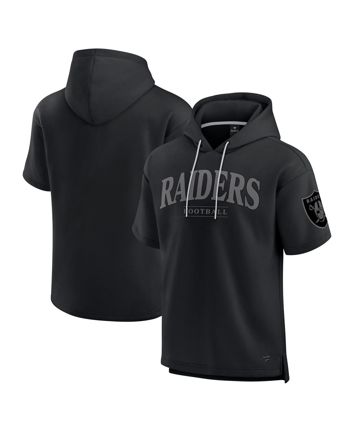 Shop Fanatics Men's And Women's Black Las Vegas Raiders Elements Ready Short Sleeve Pullover Hoodie