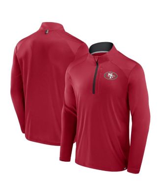 Fanatics - Men's Scarlet San Francisco 49ers Defender Long Sleeve Quarter-Zip Jacket