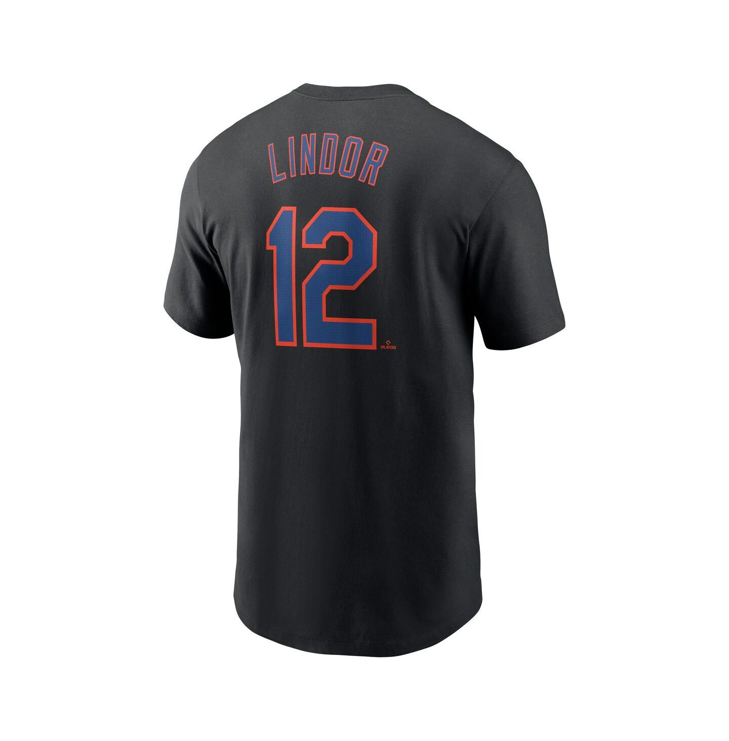 Мужская футболка Nike Francisco Lindor Black New York Mets Fuse Name & Number — фото 2