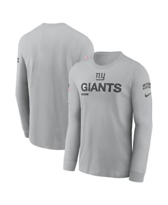 Nike - Men's Gray New York Giants 2024 Salute To Service Long Sleeve T-Shirt