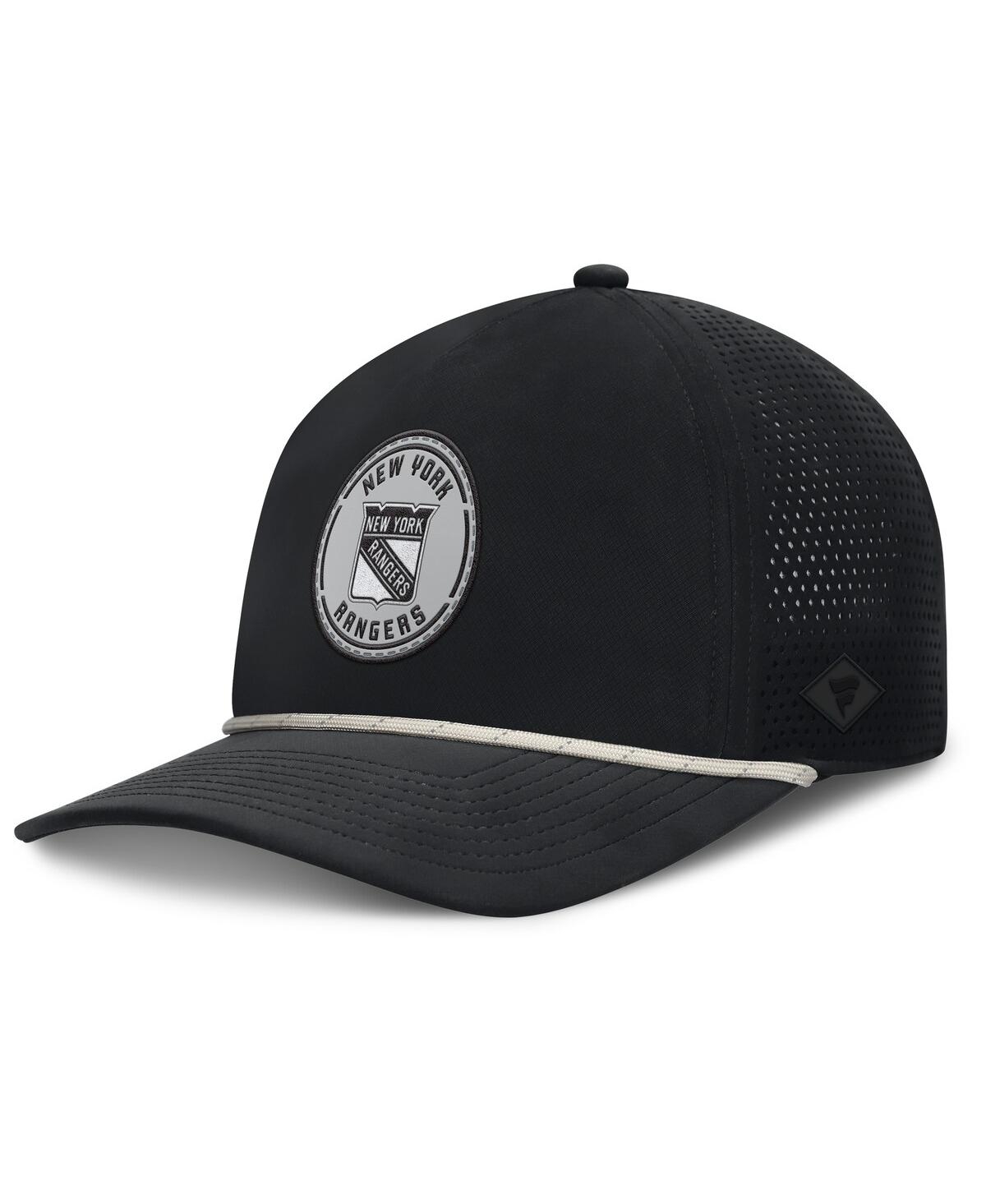 Fanatics Men's Black New York Rangers Front Office Performance A-frame Adjustable Hat In Black