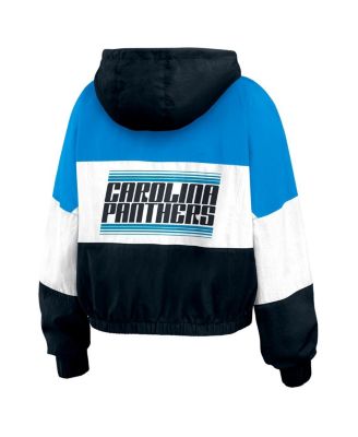 Women's Black/Blue Carolina Panthers Color Block Full-Zip Windbreaker Jacket