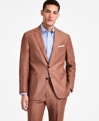 Brooks Brothers B By  Mens Linen Suit Jacket Pants In Brown