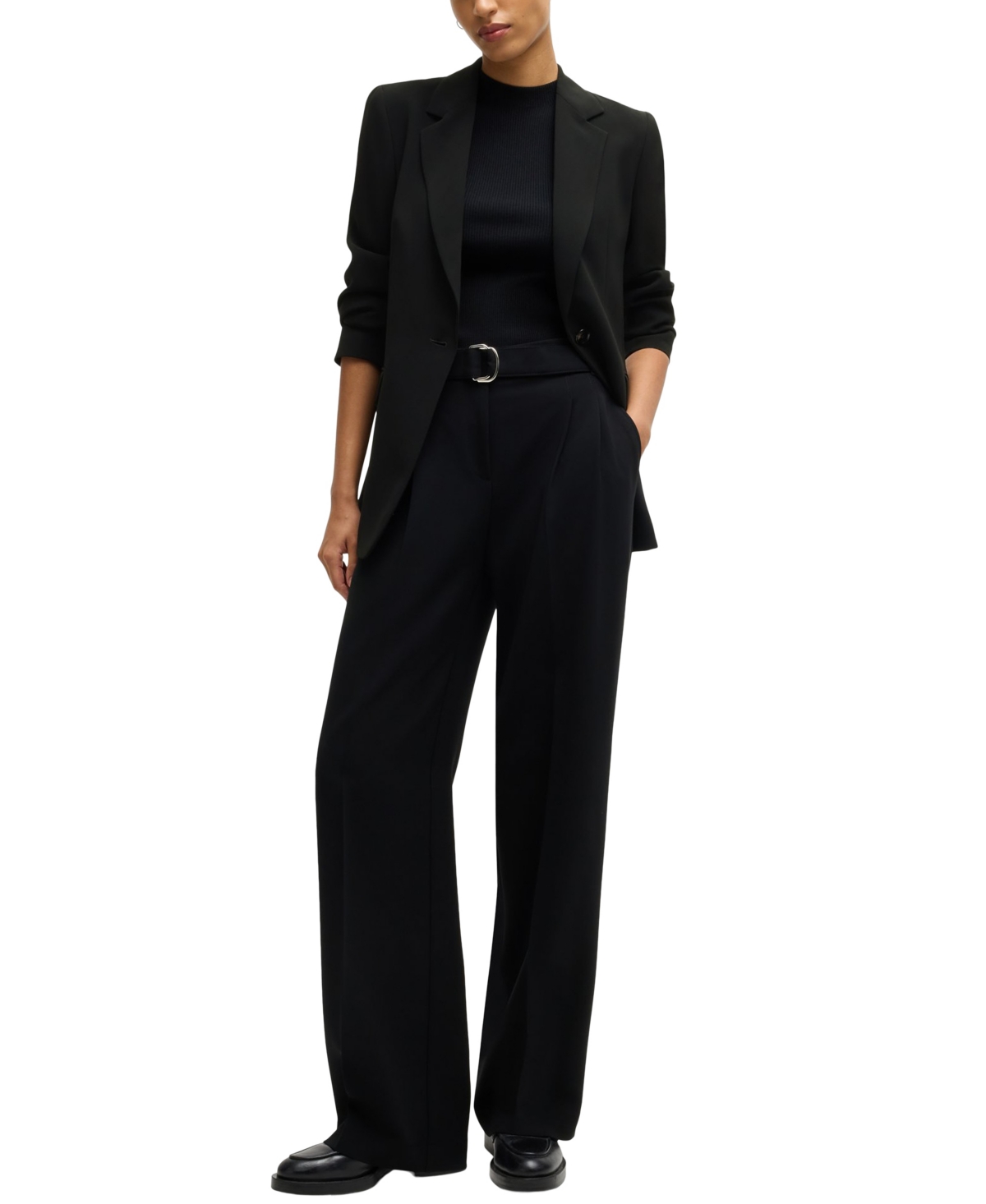 Hugo Boss Long Sleeved Suit Jacket In Black