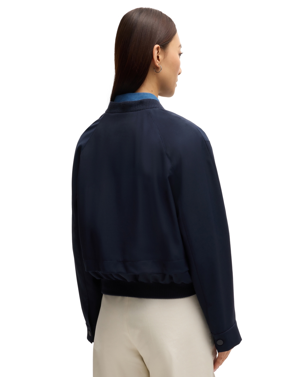 Hugo Boss Boss By  Women's Layered Effect Oversized Jacket In Dark Blue