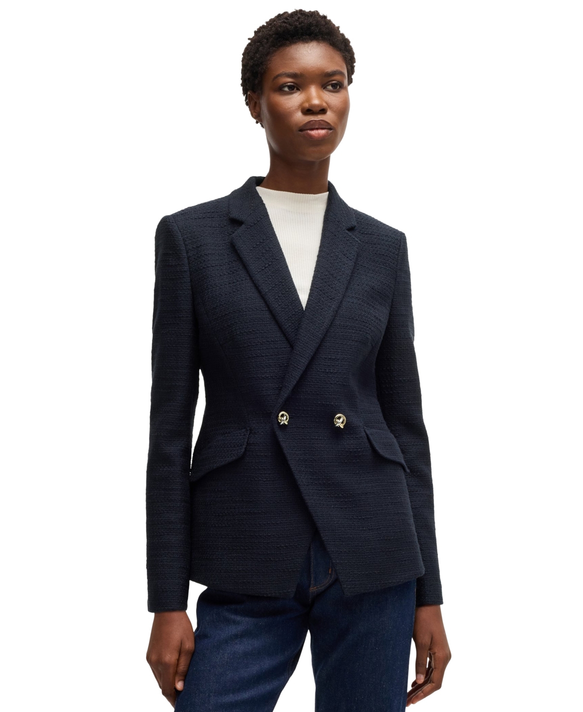 Hugo Boss Blazer Boss Woman Color Blue In Dark Blue