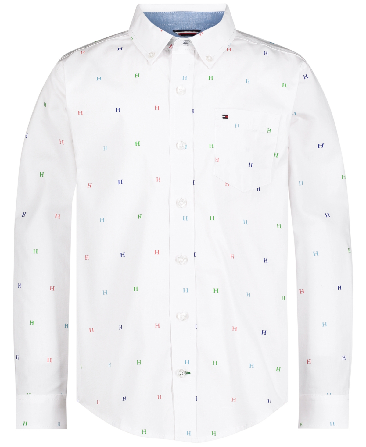 Tommy Hilfiger Toddler And Little Boys Tommy Printed Shirt In Fresh White