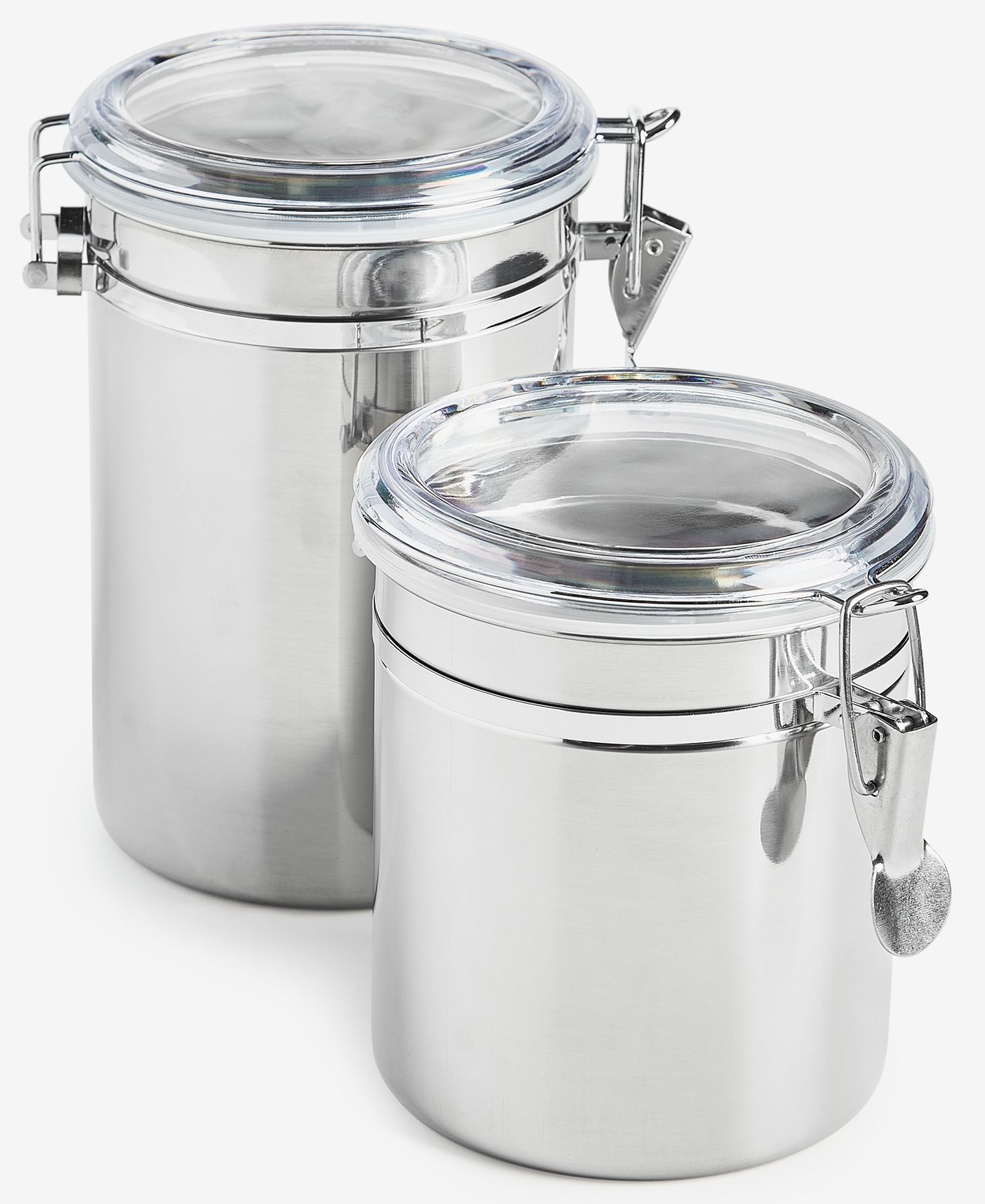 Arch Studio Stainless Steel Clamp-Lid Canisters, Set of 2