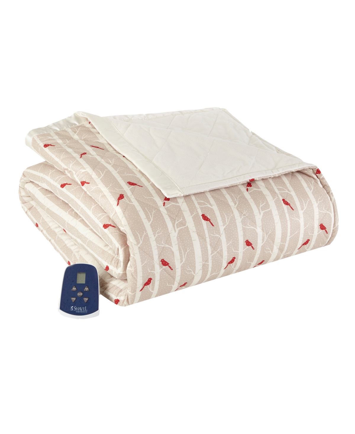 Shavel Micro Flannel 7 Layers Of Warmth Queen Electric Blanket In Cardinal